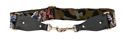 Valentino Garavani Butterfly Camo Bag Strap, &pound;150, Accessories, Black/Green, Fabric/Leather, Front view